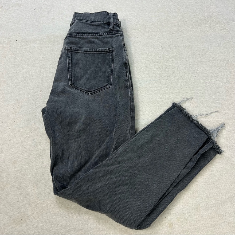 PACSUN Black Ripped High Rise Straight Leg Jeans Size 24 U